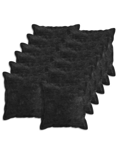 Federa 12 pz HOUTEN Antracite 45 x 45 cm Tessuto Chenille