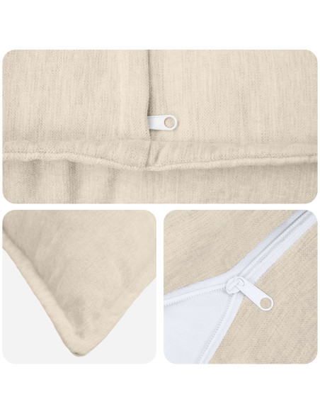 Federa 2 pz HOUTEN Crema 50 x 75 cm Tessuto Chenille
