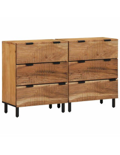 Set di Credenze 2 pz 120 x 33 x 75 cm Legno di Acacia Massello