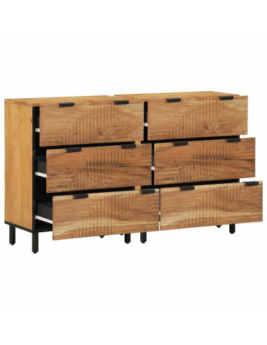 Set di Credenze 2 pz 120 x 33 x 75 cm Legno di Acacia Massello