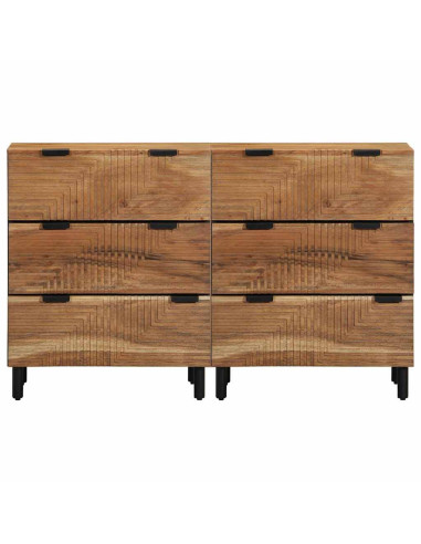 Set di Credenze 2 pz 120 x 33 x 75 cm Legno di Acacia Massello