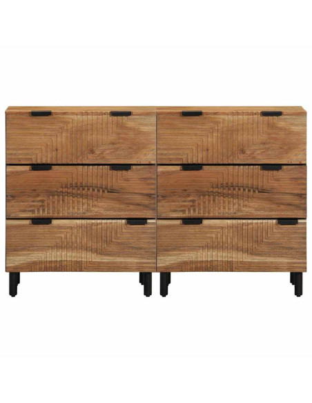 Set di Credenze 2 pz 120 x 33 x 75 cm Legno di Acacia Massello