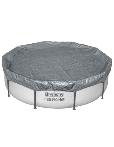 Bestway Copertura per piscina Ø3,05 m Rotondo Poliestere Grigio