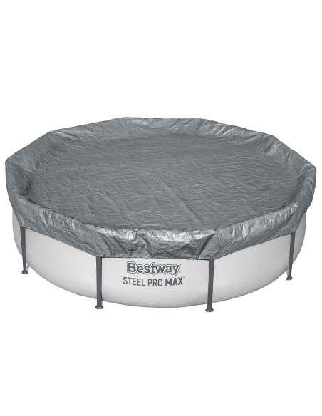 Bestway Copertura per piscina Ø3,05 m Rotondo Poliestere Grigio