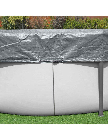 Bestway Copertura per piscina Ø3,05 m Rotondo Poliestere Grigio