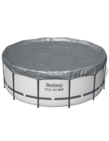 Bestway Copertura per piscina Ø3,66 m Rotondo Poliestere Grigio
