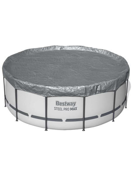Bestway Copertura per piscina Ø3,66 m Rotondo Poliestere Grigio