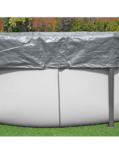 Bestway Copertura per piscina Ø3,66 m Rotondo Poliestere Grigio