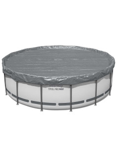 Bestway Copertura per piscina Ø4,27 m Rotondo Poliestere Grigio 2