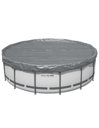 Bestway Copertura per piscina Ø4,27 m Rotondo Poliestere Grigio