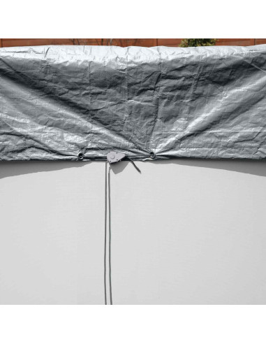 Bestway Copertura per piscina Ø4,27 m Rotondo Poliestere Grigio