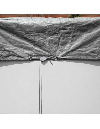 Bestway Copertura per piscina Ø4,88 m Rotondo Poliestere Grigio