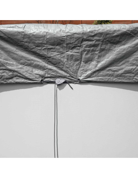 Bestway Copertura per piscina Ø4,88 m Rotondo Poliestere Grigio