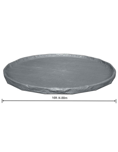 Bestway Copertura per piscina Ø4,88 m Rotondo Poliestere Grigio