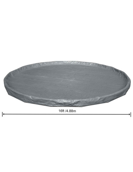 Bestway Copertura per piscina Ø4,88 m Rotondo Poliestere Grigio
