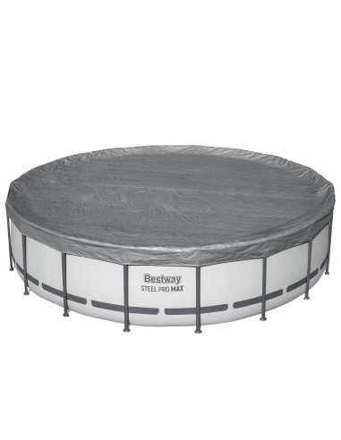 Bestway Copertura per piscina Ø5,49 m Rotondo Poliestere Grigio