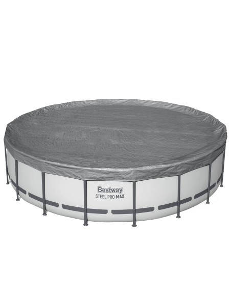 Bestway Copertura per piscina Ø5,49 m Rotondo Poliestere Grigio