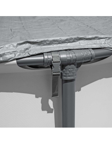 Bestway Copertura per piscina Ø5,49 m Rotondo Poliestere Grigio