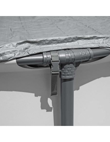 Bestway Copertura per piscina Ø5,49 m Rotondo Poliestere Grigio