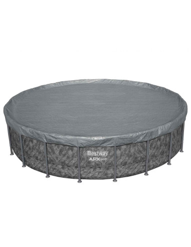 Bestway Copertura per piscina Ø6,1 m Rotondo Poliestere Grigio