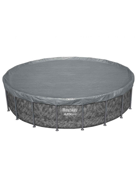 Bestway Copertura per piscina Ø6,1 m Rotondo Poliestere Grigio