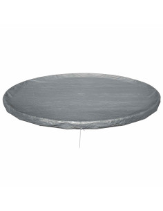 Bestway Copertura per piscina Ø6,71 m Rotondo Poliestere Grigio 2