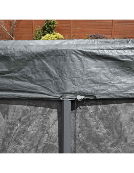 Bestway Copertura per piscina Ø6,71 m Rotondo Poliestere Grigio