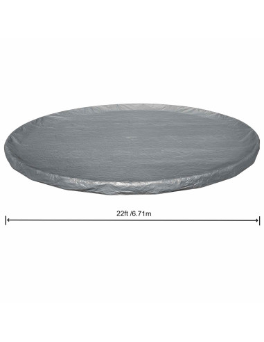 Bestway Copertura per piscina Ø6,71 m Rotondo Poliestere Grigio