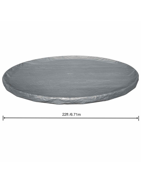 Bestway Copertura per piscina Ø6,71 m Rotondo Poliestere Grigio