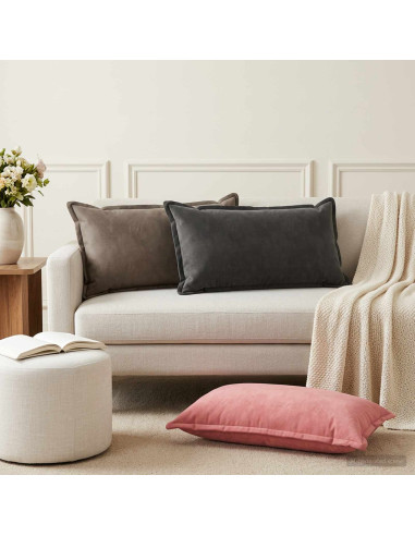 Cuscino con cuscino HOUTEN 6 pz Grigio Scuro Velluto