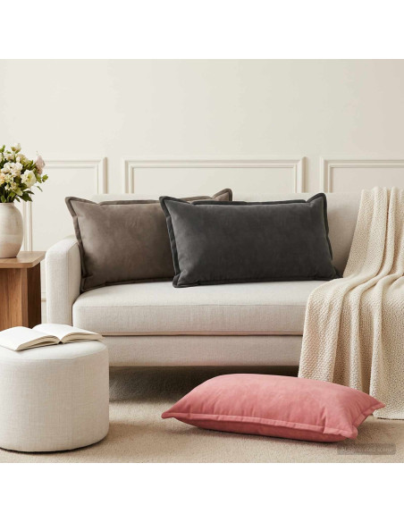 Cuscino con cuscino HOUTEN 6 pz Grigio Scuro Velluto