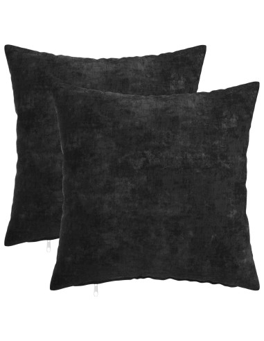 Federa 2 pz HEERLEN Antracite 30 x 30 cm Tessuto Chenille