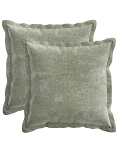 Federa 2 pz HOUTEN Verde 30 x 30 cm Tessuto Chenille 2