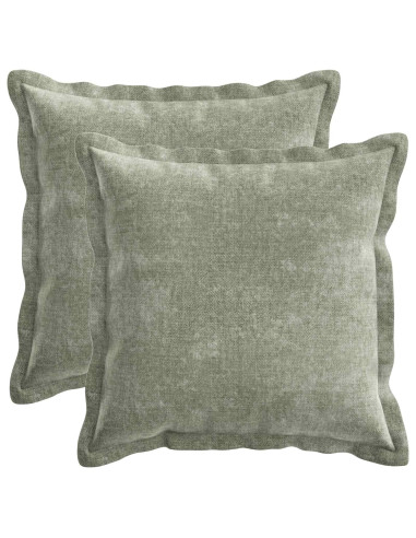 Federa 2 pz HOUTEN Verde 30 x 30 cm Tessuto Chenille