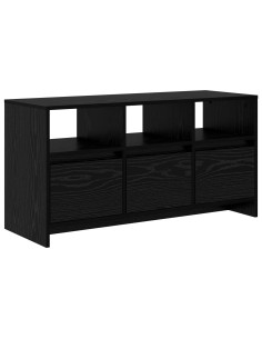 Mobile TV 102 x 37,5 x 52,5 cm Rovere Nero Legno ingegnerizzato