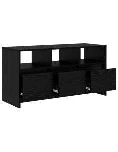 Mobile TV 102 x 37,5 x 52,5 cm Rovere Nero Legno ingegnerizzato 2