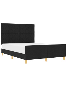 Struttura del letto con testiera Nero 160 x 200 cm Tessuto 2