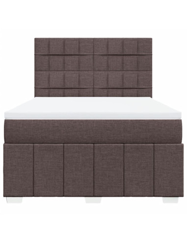 Giroletto a Molle con Materasso Marrone Scuro 160x200cm Tessuto