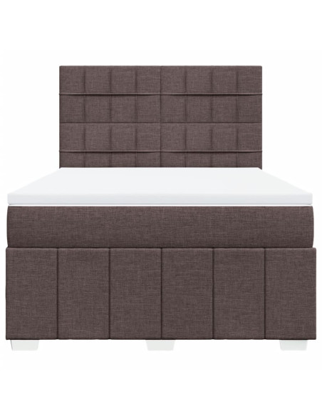 Giroletto a Molle con Materasso Marrone Scuro 160x200cm Tessuto