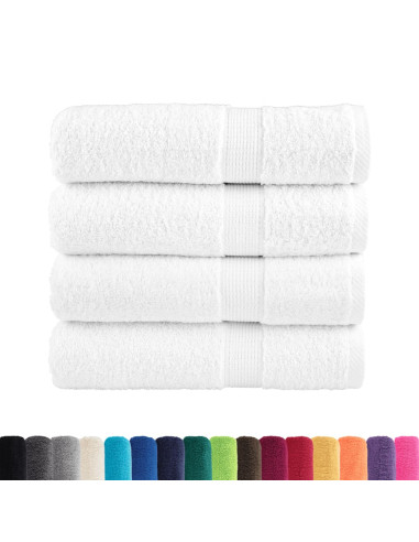 Asciugamani Premium SOLUND 4 pz Bianco 50x100 cm 600 g/m²