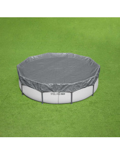 Bestway Copertura per piscina Ø3,05 m Rotondo Poliestere Grigio