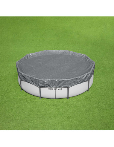 Bestway Copertura per piscina Ø3,05 m Rotondo Poliestere Grigio