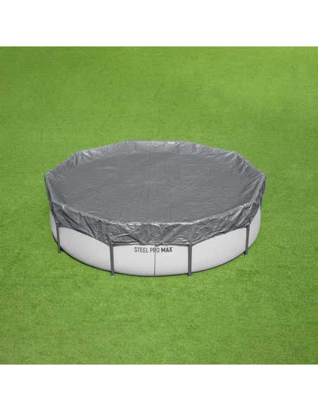 Bestway Copertura per piscina Ø3,05 m Rotondo Poliestere Grigio