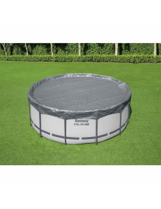 Bestway Copertura per piscina Ø3,66 m Rotondo Poliestere Grigio