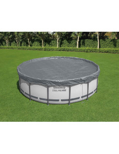 Bestway Copertura per piscina Ø4,27 m Rotondo Poliestere Grigio