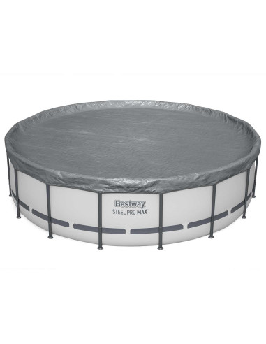 Bestway Copertura per piscina Ø4,88 m Rotondo Poliestere Grigio