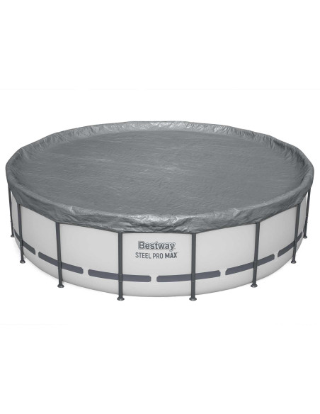 Bestway Copertura per piscina Ø4,88 m Rotondo Poliestere Grigio
