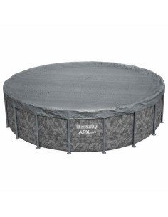 Bestway Copertura per piscina Ø5,49 m Rotondo Poliestere Grigio