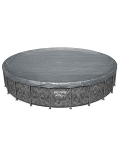 Bestway Copertura per piscina Ø6,71 m Rotondo Poliestere Grigio