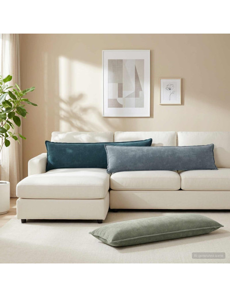 Federa 2 pz HOUTEN Verde 40 x 145 cm Tessuto Chenille